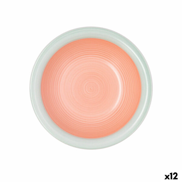 Suppenteller Quid Kaleido grün Koralle aus Keramik Ø 21,5 cm (12 Stück)