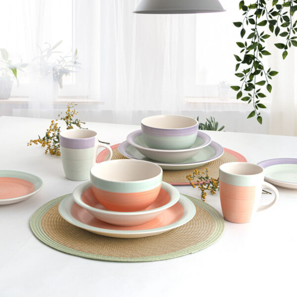 Suppenteller Quid Kaleido grün Lila aus Keramik 21,5 cm (12 Stück) – Bild 2