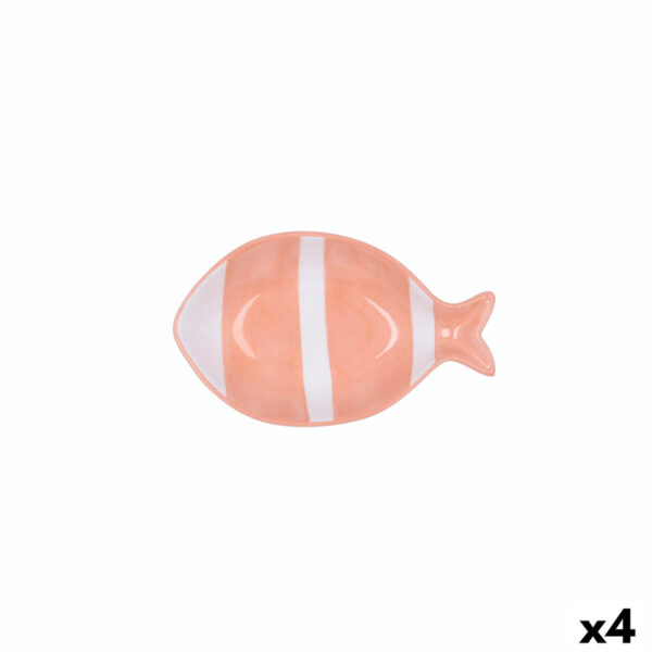 Schüssel Quid Kaleido Koralle aus Keramik Fisch 14 x 9 x 3 cm (4 Stück)