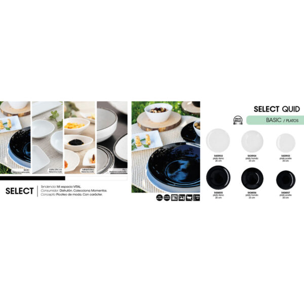 Flacher Teller Quid Select Basic Schwarz Melamine Ø 25 cm (24 Stück) – Bild 4