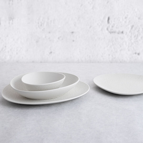 Suppenteller Bidasoa Fosil Weiß aus Keramik Oval 22 x 19,6 x 4,5 cm (6 Stück) – Bild 4