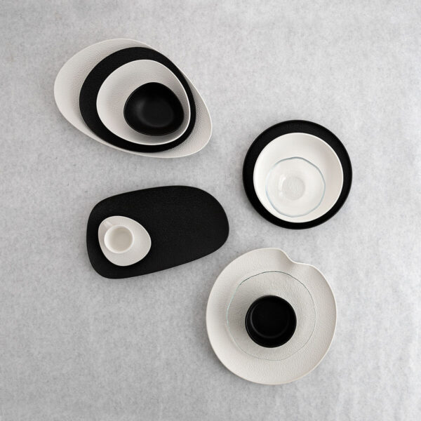 Teller Bidasoa Fosil Weiß aus Keramik Tonerde 15,8 x 13,8 x 2 cm Kaffee (8 Stück) – Bild 2