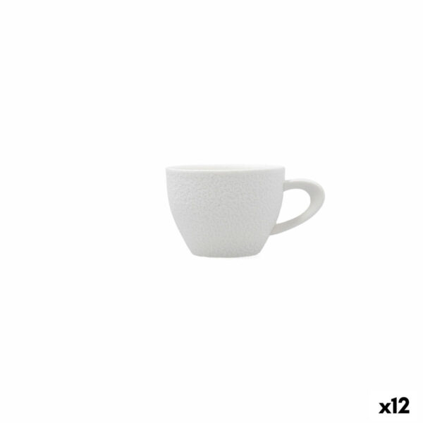 Satz von Kaffeetassen Bidasoa Fosil Weiß aus Keramik Tonerde 80 ml (12 Stück)