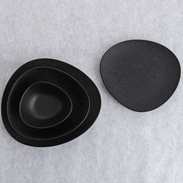 Suppenteller Bidasoa Fosil Schwarz aus Keramik Oval 22 x 19,6 x 4,5 cm (6 Stück) – Bild 4