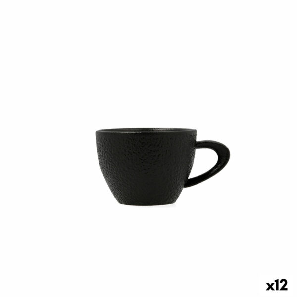 Satz von Kaffeetassen Bidasoa Fosil Schwarz aus Keramik Tonerde 800 ml (12 Stück)