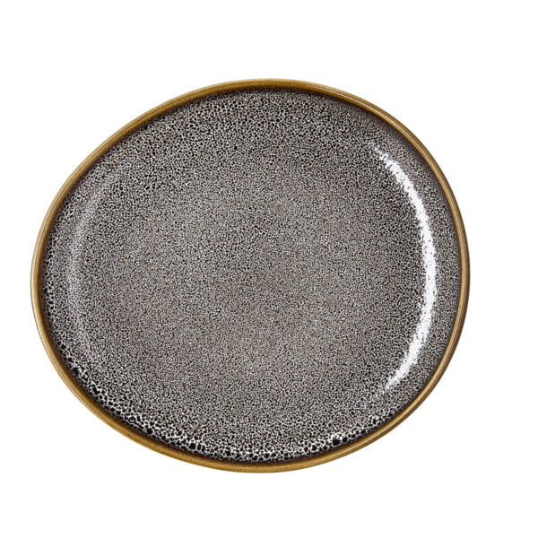 Flacher Teller Ariane Jaguar Freckles Braun aus Keramik Oval 25 cm (8 Stück) – Bild 2