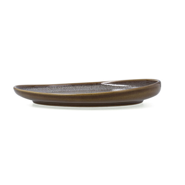Flacher Teller Ariane Jaguar Freckles Braun aus Keramik Oval 25 cm (8 Stück) – Bild 3