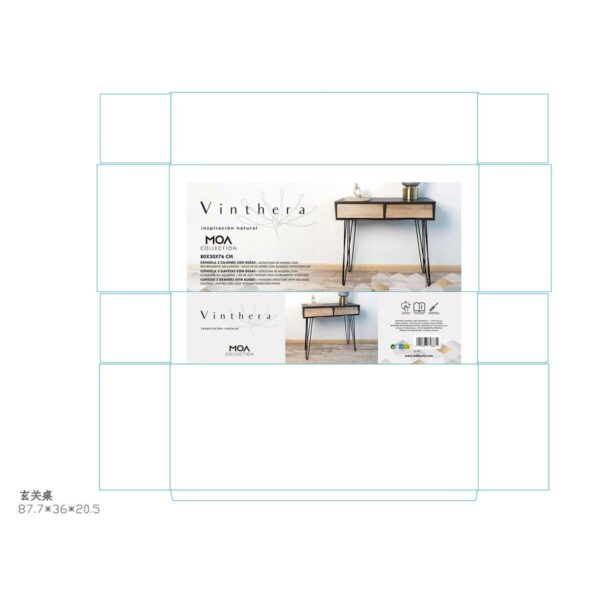 Beistelltisch Vinthera Moa Braun Grau 80 x 76 x 30 cm – Bild 7