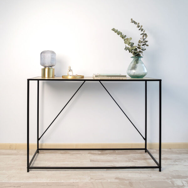 Beistelltisch Vinthera Moa Schwarz Beige 120 x 85 x 40 cm – Bild 2