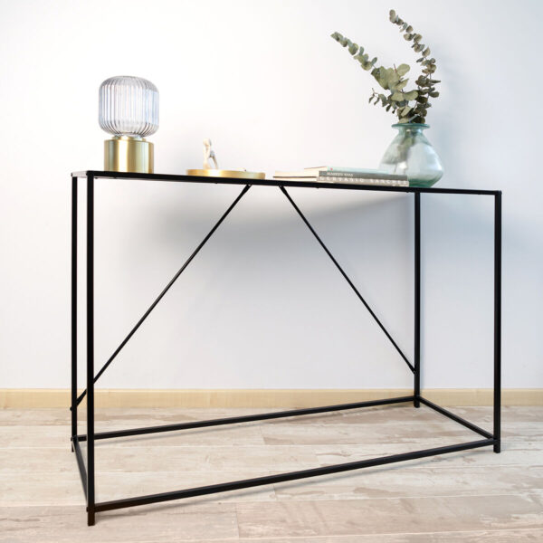 Beistelltisch Vinthera Moa Schwarz Beige 120 x 85 x 40 cm – Bild 3