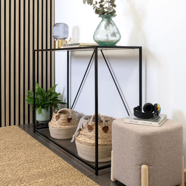 Beistelltisch Vinthera Moa Schwarz Beige 120 x 85 x 40 cm – Bild 5