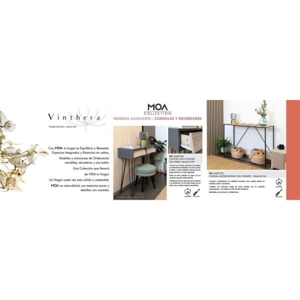 Beistelltisch Vinthera Moa Schwarz Beige 120 x 85 x 40 cm – Bild 6