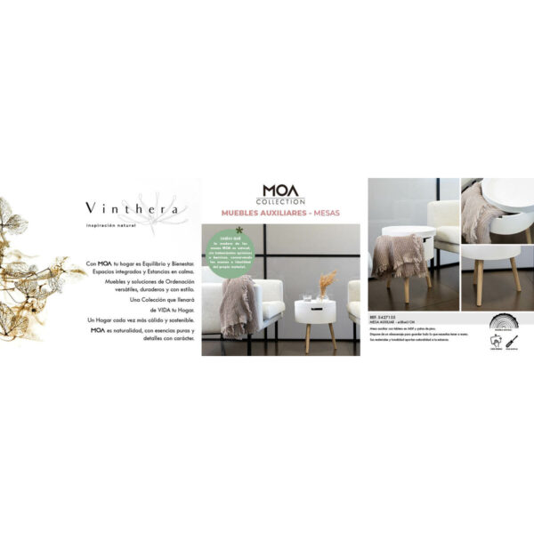 Beistelltisch Vinthera Moa Weiß Beige 38 x 43 cm (4 Stück) – Bild 5