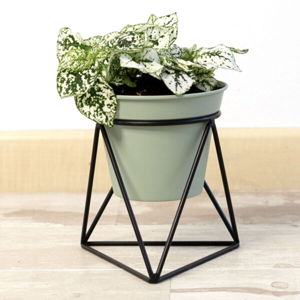 Blumentopf mit Ständer Vinthera Moa grün Metall 14,5 x 12,5 x 15 cm (12 Stück) – Bild 2