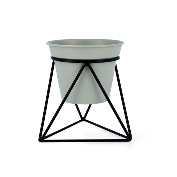 Blumentopf mit Ständer Vinthera Moa grün Metall 14,5 x 12,5 x 15 cm (12 Stück) – Bild 7