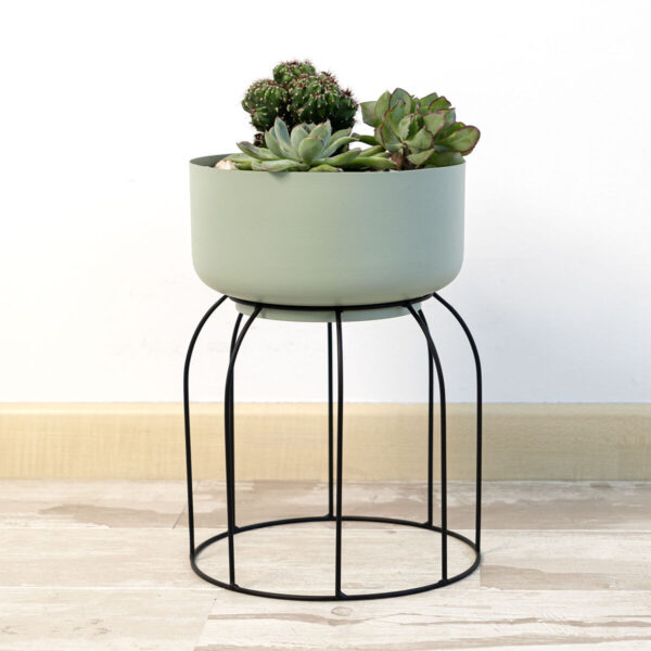 Blumentopf mit Ständer Vinthera Moa grün Metall 20 x 20 x 30 cm (6 Stück) – Bild 3