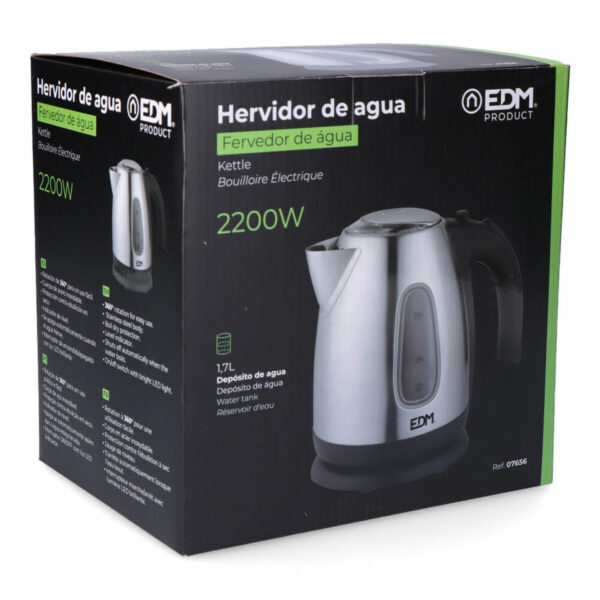Wasserkocher EDM 07656 Kettle Schwarz Edelstahl 2200 W 1,7 L – Bild 4