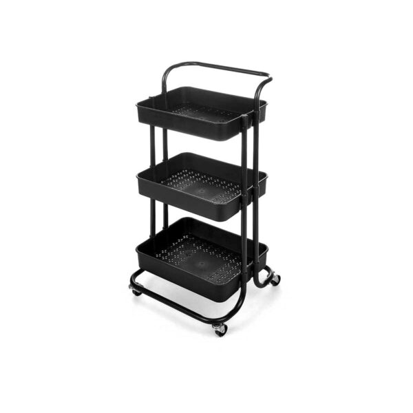 Küchenwagen Kinvara WR4338-TJ PRO.1 Schwarz Metall Polypropylen 42 x 86 x 35,5 cm 3 Fächer