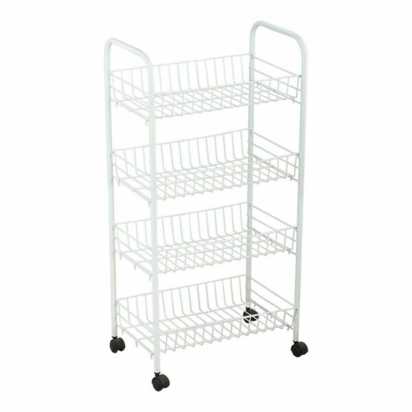 Gemüsewagen Confortime Weiß Metall 4 Regale 36 x 26,5 x 86 cm (5 Stück) – Bild 2