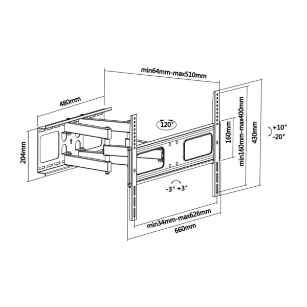 TV Halterung Aisens WT70TSLE-027 70" 37" 50 kg – Bild 5
