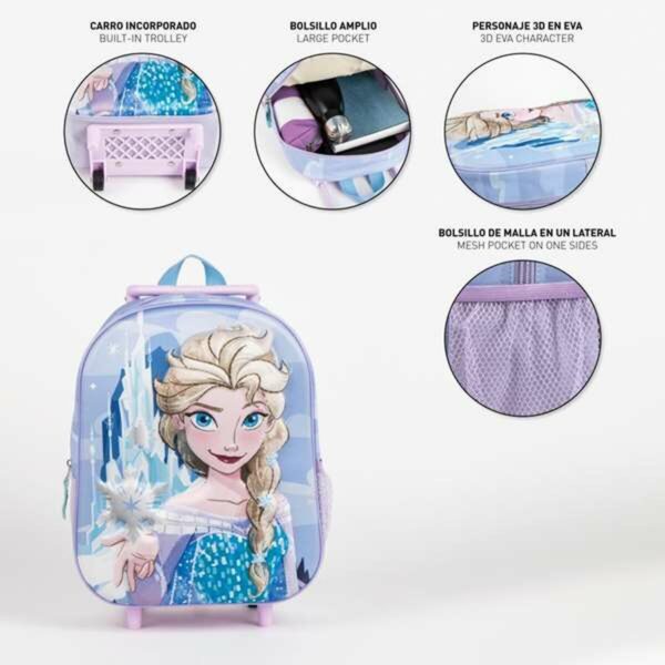 Schulrucksack 3D mit Rädern Frozen Blau Lila 25,0 x 31,0 x 10,0 cm – Bild 4