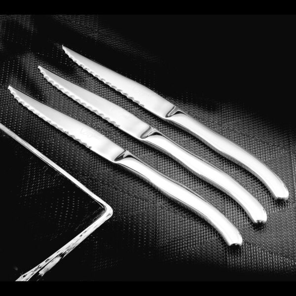 Steakmesser-Set Amefa Virgule Silberfarben Metall 23,5 x 1,9 x 0,8 cm (12 Stück) – Bild 2