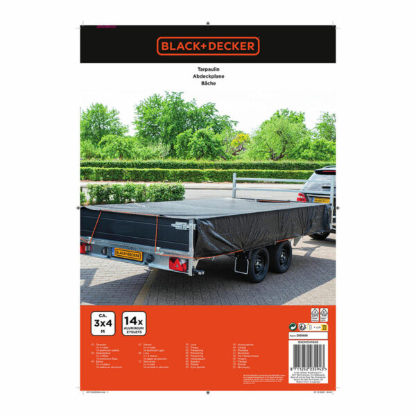 Anhängerabdeckung Black & Decker Schwarz 3 x 4 m – Bild 5