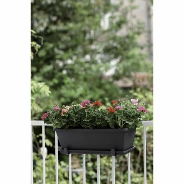 Blumentopf Elho Schwarz Anthrazit Kunststoff rechteckig Moderne – Bild 4