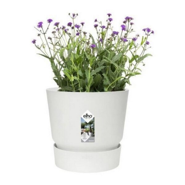 Blumentopf mit Teller Elho Greenville Ø 39 x 36,8 cm rund Weiß Kunststoff – Bild 2