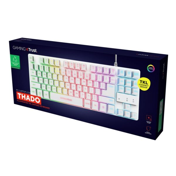 Gaming Tastatur Trust GXT 833W THADO Weiß Bunt QWERTY Qwerty US – Bild 8