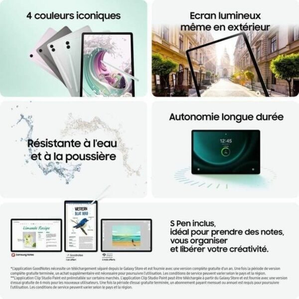 Tablet Samsung Galaxy Tab S9 FE+ 8 GB RAM 128 GB Lila – Bild 5
