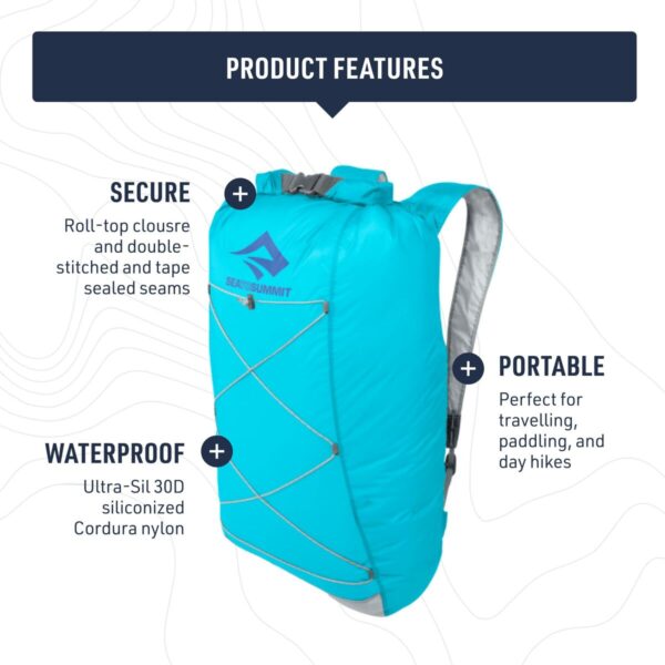 Bergrucksack Sea to Summit Ultra-Sil Dry Day Pack Grau Silberfarben 22 L – Bild 3