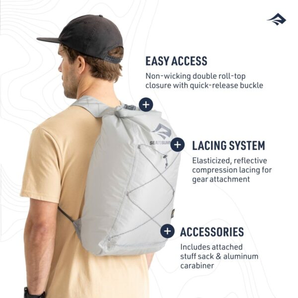 Bergrucksack Sea to Summit Ultra-Sil Dry Day Pack Grau Silberfarben 22 L – Bild 4