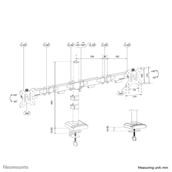 Bildschirm-Träger für den Tisch Neomounts DS60-600BL2 10" 32" – Bild 3