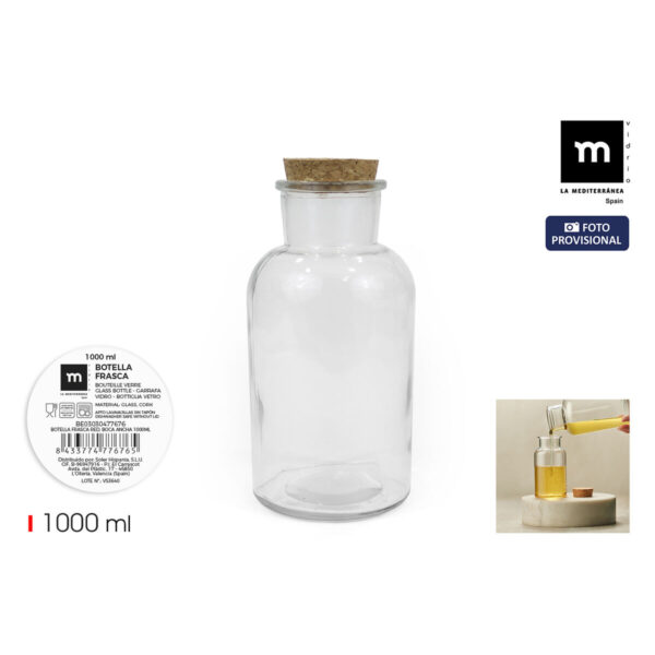 Glas-Flasche La Mediterránea 1 L (12 Stück) – Bild 3
