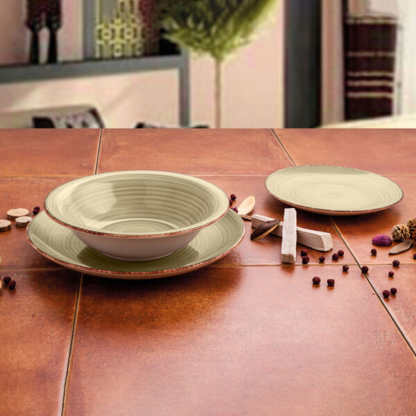Dessertteller Quid Natura Vita aus Keramik grün (19 cm) (12 Stück) – Bild 3