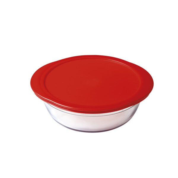 Runde Lunchbox mit Deckel Ô Cuisine Cook&store Ocu Rot 2,3 L 27 x 24 x 8 cm Glas Silikon (6 Stück) – Bild 2