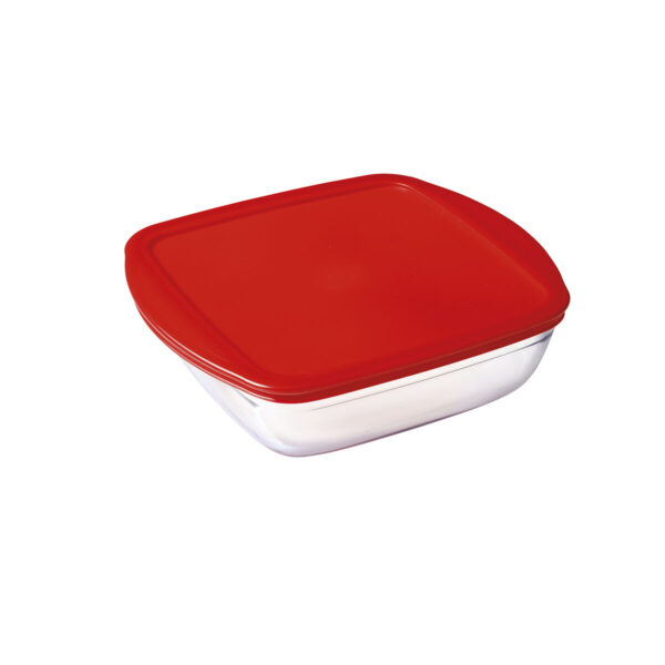 Viereckige Lunchbox mit Deckel Ô Cuisine Cook & Store Rot 1 L 20 x 17 x 6 cm Silikon Glas (6 Stück) – Bild 2