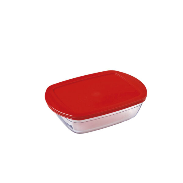 Rechteckige Lunchbox mit Deckel Ô Cuisine Cook & Store Rot 1,1 L 23 x 15 x 6,5 cm Silikon Glas (6 Stück) – Bild 3