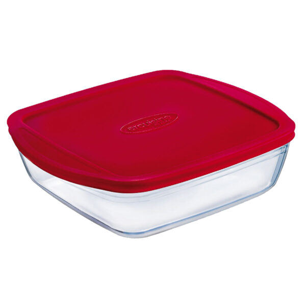Rechteckige Lunchbox mit Deckel Ô Cuisine Cook&store Ocu Rot 2,5 L 28 x 20 x 8 cm Silikon Glas (5 Stück) – Bild 2