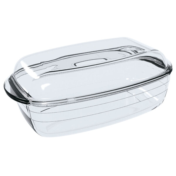 Backform Ô Cuisine rechteckig mit Deckel 37,5 x 22,5 x 10,6 cm Durchsichtig (3 Stück) – Bild 2