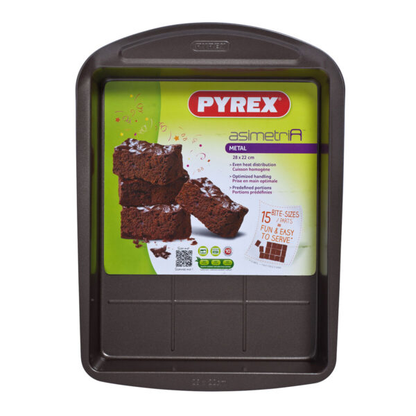 rechteckige Backform Pyrex Asimetria Schwarz Metall 28 x 22 cm rechteckig (6 Stück) – Bild 3