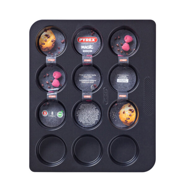 Muffinform Pyrex Magic Schwarz 31 x 26 x 4 cm (6 Stück) – Bild 2