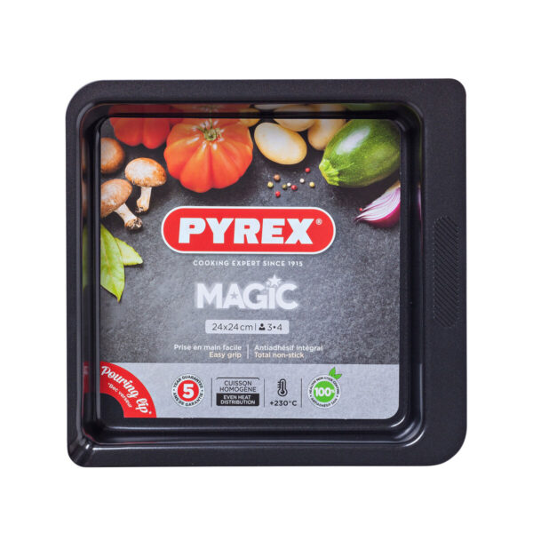 Backform Pyrex Magic karriert rechteckig Schwarz Metall 24 x 24 cm (6 Stück) – Bild 2