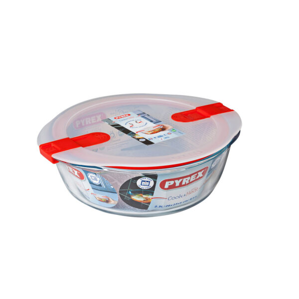 Lunchbox hermetisch Pyrex Cook&heat 26 x 23 x 8 cm 2,3 L Rot Glas (6 Stück) – Bild 4
