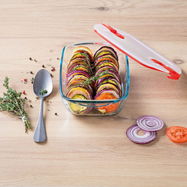 Lunchbox hermetisch Pyrex Cook & Heat 25 x 22 x 7 cm 2,2 L Durchsichtig Glas (4 Stück) – Bild 2