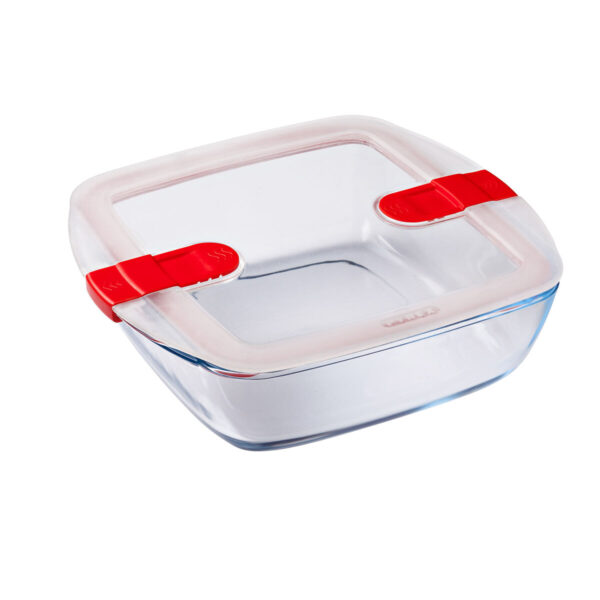 Lunchbox hermetisch Pyrex Cook & Heat 25 x 22 x 7 cm 2,2 L Durchsichtig Glas (4 Stück) – Bild 3