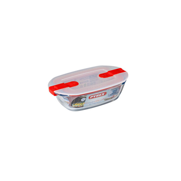 Lunchbox hermetisch Pyrex Cook & Heat rechteckig 400 ml 17 x 10 x 5 cm Durchsichtig Glas (5 Stück) – Bild 3