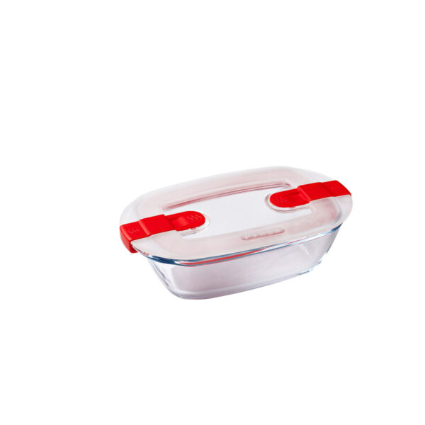 Lunchbox hermetisch Pyrex Cook & Heat rechteckig 400 ml 17 x 10 x 5 cm Durchsichtig Glas (5 Stück) – Bild 4