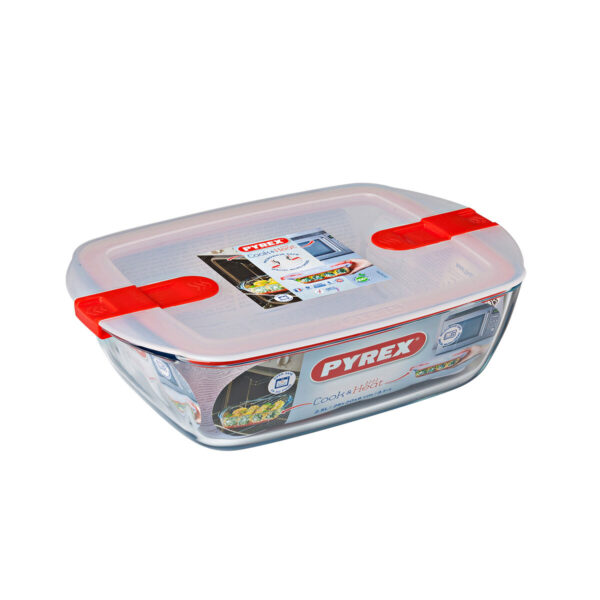 Lunchbox hermetisch Pyrex Cook & Heat 2,5 L Durchsichtig Glas (4 Stück) – Bild 4